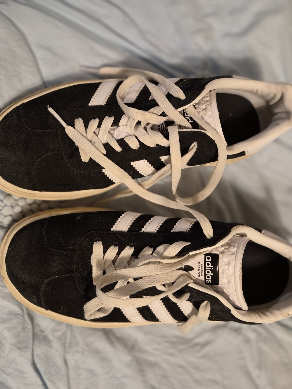 Adidas Womens  Black & White Suede Sneakers.